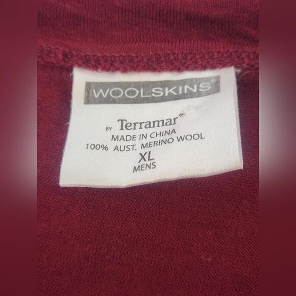 Woolskins Terramar XL Burgundy 100% AustMerinoWool Lngslv 1/4 Zipper MenSweater - Picture 4 of 5